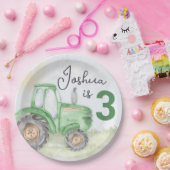 Assiettes En Carton Plaques de papier à thème de tracteur vert personn (Fête)