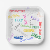 Assiettes En Carton Plaques de papier à thème Mahjong 7" (Recto)