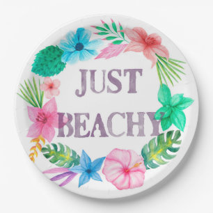 Assiettes En Carton Plaques de papier à thème tropical pour Luau Beach