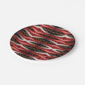Assiettes En Carton Plaques de papier Abstrait rouge noir blanc (Angle)