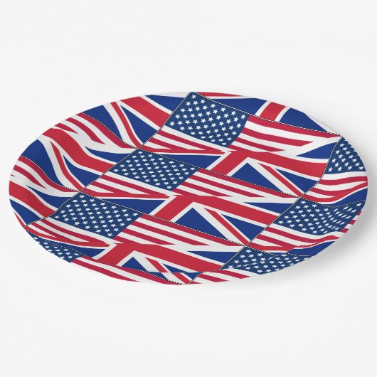 Assiettes En Carton Plaques de papier American British Flag (Angle)