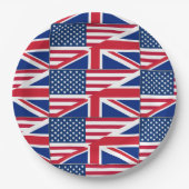 Assiettes En Carton Plaques de papier American British Flag (Devant)