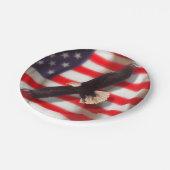 Assiettes En Carton Plaques de papier American Flag & Eagle (Angle)
