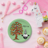 Assiettes En Carton Plaques de papier, arbre à mouton vert (Fête)