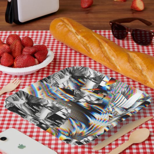 Assiettes En Carton Plaques de papier arc-en-ciel (Pique-nique)