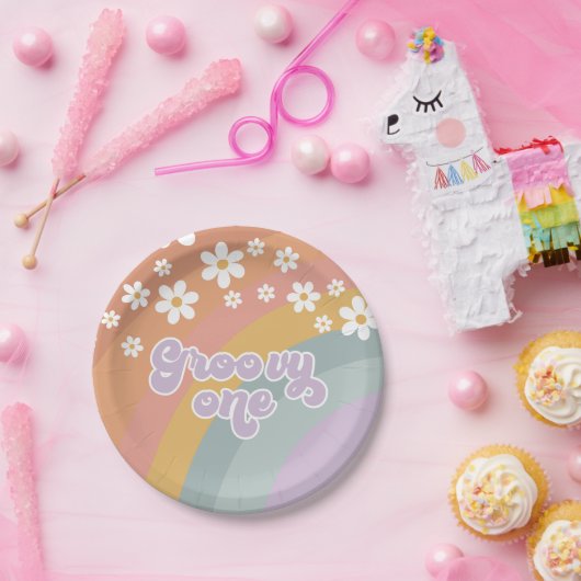 Assiettes En Carton Plaques de papier arc-en-ciel super (Fête)