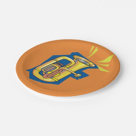 Assiettes En Carton Plaques de papier aux instruments Tuba (Angle)