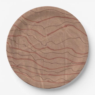 Assiettes En Carton Plaques de papier avec conception Brown en marbre