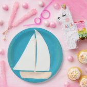Assiettes En Carton Plaques de papier avec conception de voilier (Fête)