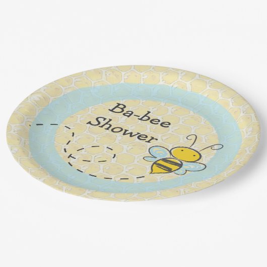 Assiettes En Carton Plaques de papier Ba-Bee Baby shower Bumble (Angle)