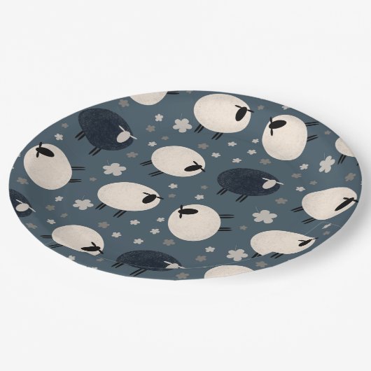 Assiettes En Carton Plaques de papier Baa Baa Black Sheep (Angle)