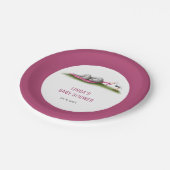 Assiettes En Carton Plaques de papier Baby shower à éléphant rose mign (Angle)