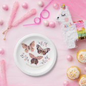 Assiettes En Carton Plaques de papier Baby shower à papillon personnal (Fête)