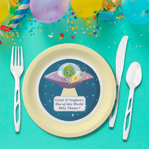 Assiettes En Carton Plaques de papier Baby shower Alien
