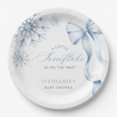 Assiettes En Carton Plaques de papier Baby shower Blue Snowflake (Devant)