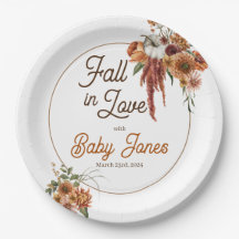 Plaques de papier Baby shower Boho Automne