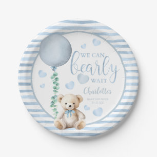 Assiettes En Carton Plaques de papier Baby shower d'attente bleu
