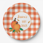 Assiettes En Carton Plaques de papier Baby shower d'automne orange pla (Devant)