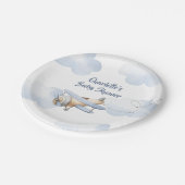 Assiettes En Carton Plaques de papier Baby shower d'avion (Angle)