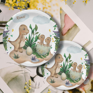 Assiettes En Carton Plaques de papier Baby shower de dinosaures de for