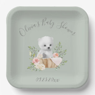 Assiettes En Carton Plaques de papier Baby shower de l'ours polaire ve