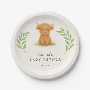 Assiettes En Carton Plaques de papier Baby shower de vache Highland