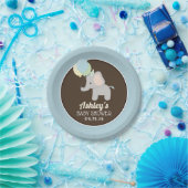 Assiettes En Carton Plaques de papier Baby shower éléphant personnalis (Fête)