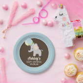 Assiettes En Carton Plaques de papier Baby shower éléphant personnalis (Fête)