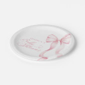 Assiettes En Carton Plaques de papier Baby shower en ruban rose (Angle)