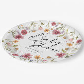 Assiettes En Carton Plaques de papier Baby shower fleur sauvage (Angle)