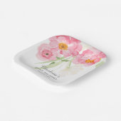 Assiettes En Carton Plaques de papier Baby shower florales (Angled)