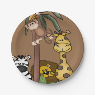 Assiettes En Carton Plaques de papier Baby shower Jungle Safari