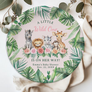 Assiettes En Carton Plaques de papier Baby shower Jungle Safari Girl