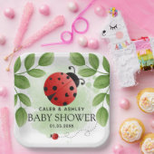 Assiettes En Carton Plaques de papier Baby shower Ladybug (Fête)
