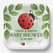 Assiettes En Carton Plaques de papier Baby shower Ladybug (Recto)