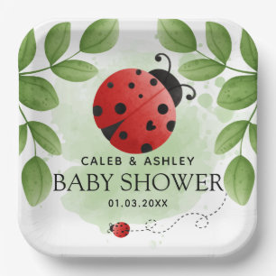 Assiettes En Carton Plaques de papier Baby shower Ladybug
