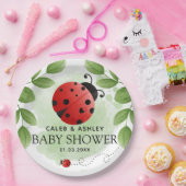 Assiettes En Carton Plaques de papier Baby shower Ladybug (Fête)