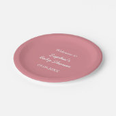 Assiettes En Carton Plaques de papier Baby shower rose (Angle)