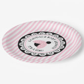 Assiettes En Carton Plaques de papier Baby shower rose Ladybug (Angle)