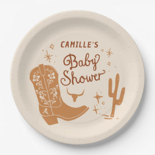 Assiettes En Carton Plaques de papier Baby shower rustique Cowboy