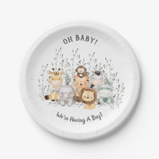 Assiettes En Carton Plaques de papier Baby shower Safari Animaux