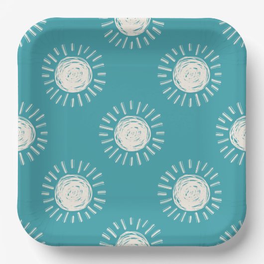 Assiettes En Carton Plaques de papier Baby shower Sun Boho (Recto)