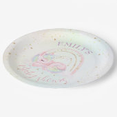 Assiettes En Carton Plaques de papier Baby shower Unicorne (Angle)