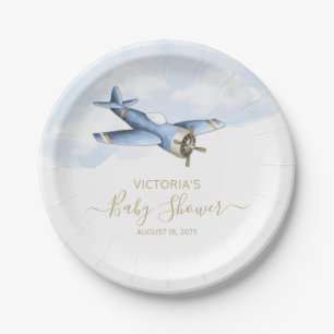 Assiettes En Carton Plaques de papier Baby shower vintage avion