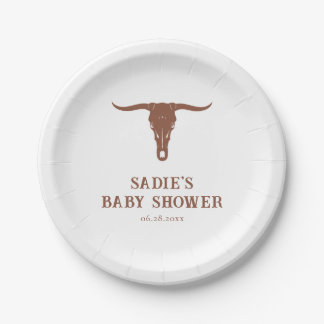 Assiettes En Carton Plaques de papier Baby shower Western Terracotta C