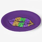 Assiettes En Carton Plaques de papier baiser Mardi Gras (Angle)
