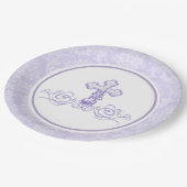 Assiettes En Carton Plaques de papier Baptême pourpre de la fille (Angle)