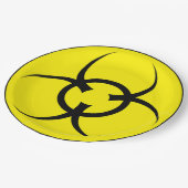 Assiettes En Carton Plaques de papier biodangereux. (Angle)