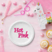 Assiettes En Carton Plaques de papier blanc rose chaud (Fête)