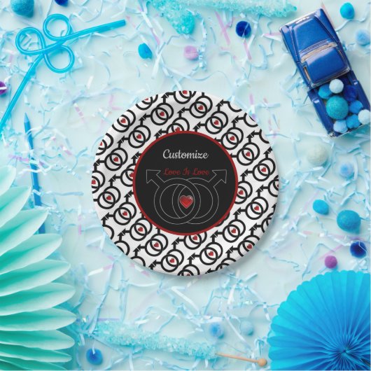 Assiettes En Carton Plaques de papier blanc sur le mariage gay (Fête)